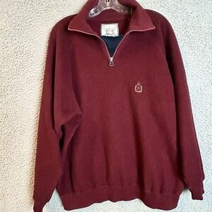 Vintage Bugle Boy Fleece Pullover Men's Size Large 1/4 Zip Long Sleeve Preppy